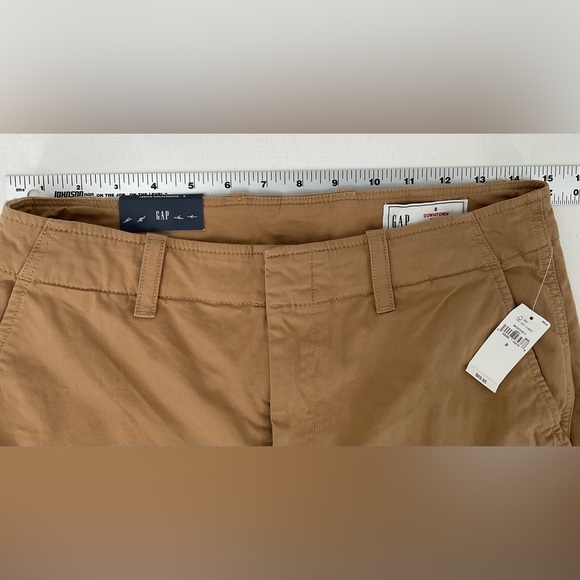 NWT GAP Downtown Khaki Pants Women 8 Mojave Mid Rise Stretch Chino Garment Dyed - Picture 2 of 10